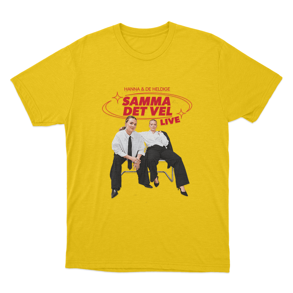 Hanna & De Heldige Samma Det Vel Live Unisex T Shirt Yellow Hanna De Heldige Samma Det Vel Live Unisex T Shirt Yellow