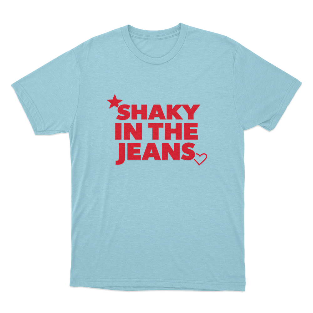 Shaky In The Jeans Unisex T Shirt Sky Blue Shaky In The Jeans Unisex T Shirt Sky Blue