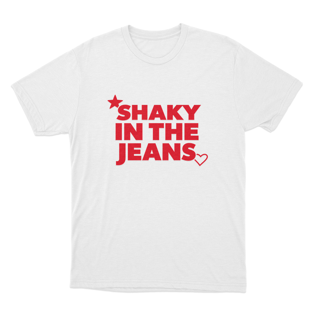 Shaky In The Jeans Unisex T Shirt White Shaky In The Jeans Unisex T Shirt White